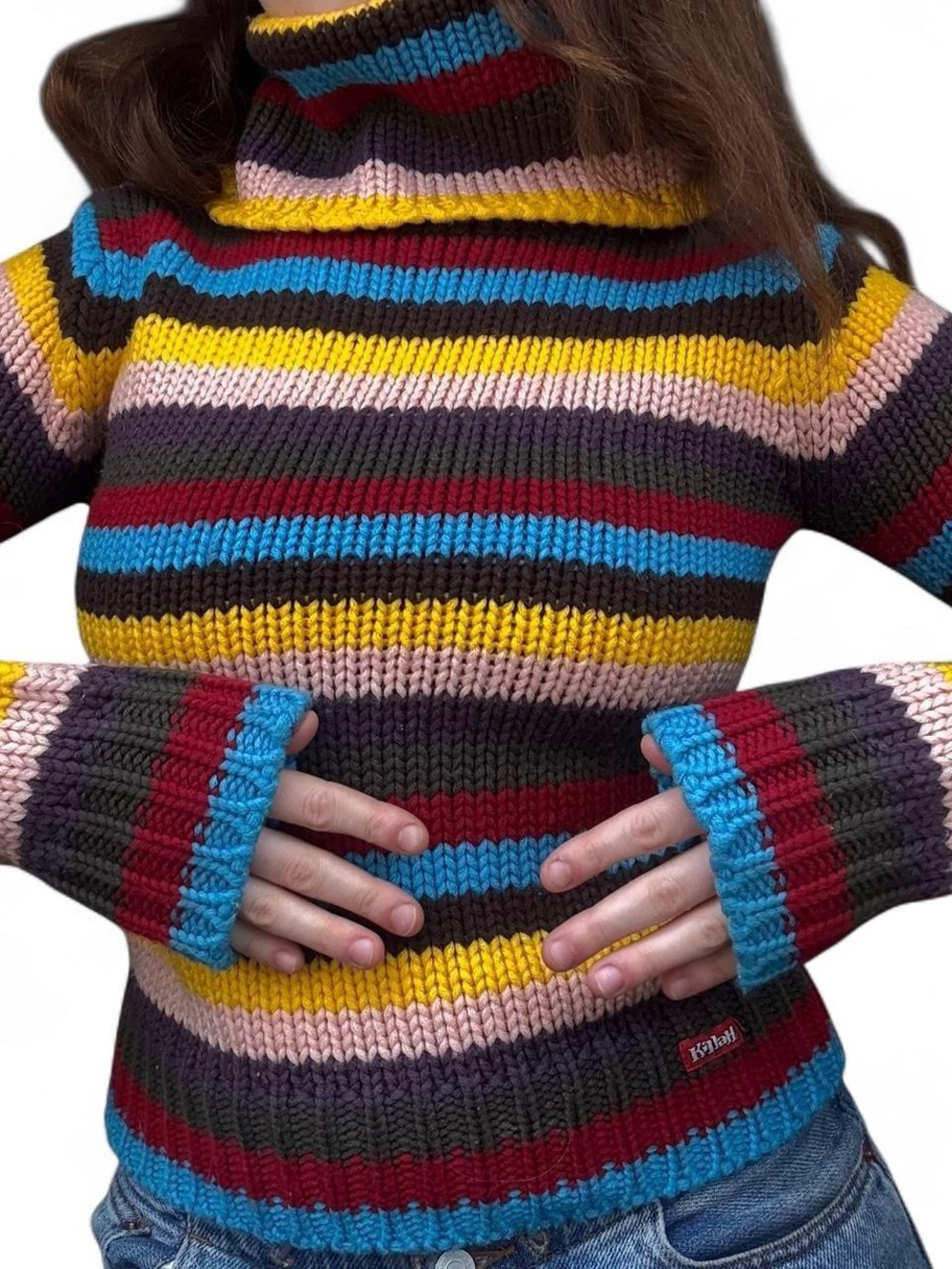 Miss Sixty Striped Turtleneck Sweater